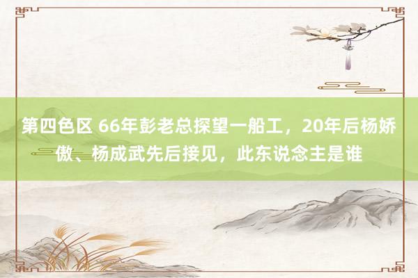 第四色区 66年彭老总探望一船工，20年后杨娇傲、杨成武先后接见，此东说念主是谁