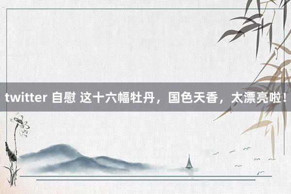 twitter 自慰 这十六幅牡丹，国色天香，太漂亮啦！