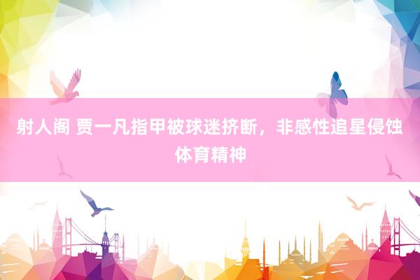 射人阁 贾一凡指甲被球迷挤断，非感性追星侵蚀体育精神